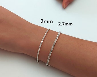 Elevate Your Look with a Sterling Silver Chain Braided Bracelet for Women