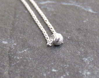 Tiny Bead Necklace • Real Silver Necklace • Single Bead Necklace • Dainty Necklace • Layering Necklace • Minimalist Jewelry