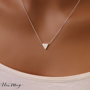 Hammered Triangle Necklace • Dainty Necklace • Sterling Silver Necklace • Layering Necklace • Gift for her