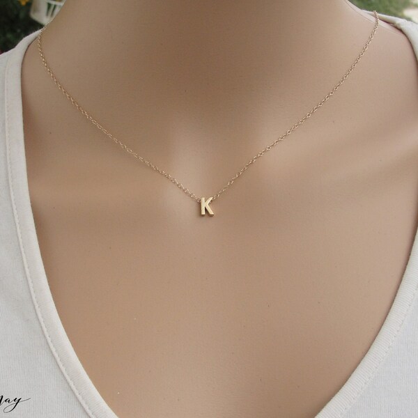 Gold Initial Necklace • Initial Necklace • Letter Necklace • Personalized A B C D E F G H I J K L M N O P Q R S T U V W X Y Z • Gift For Her