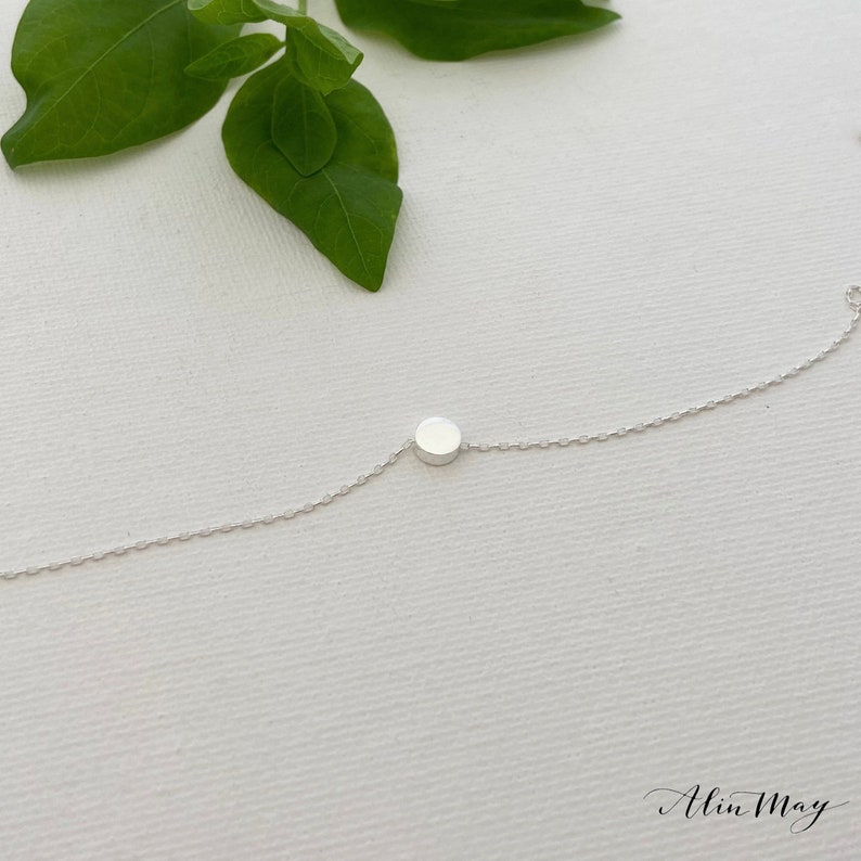100 Sterling Silver Dot Necklace Smooth or Hammered Etsy