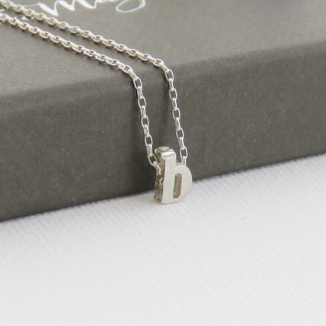 100 Sterling Silver Initial Necklace Dainty Necklace Etsy