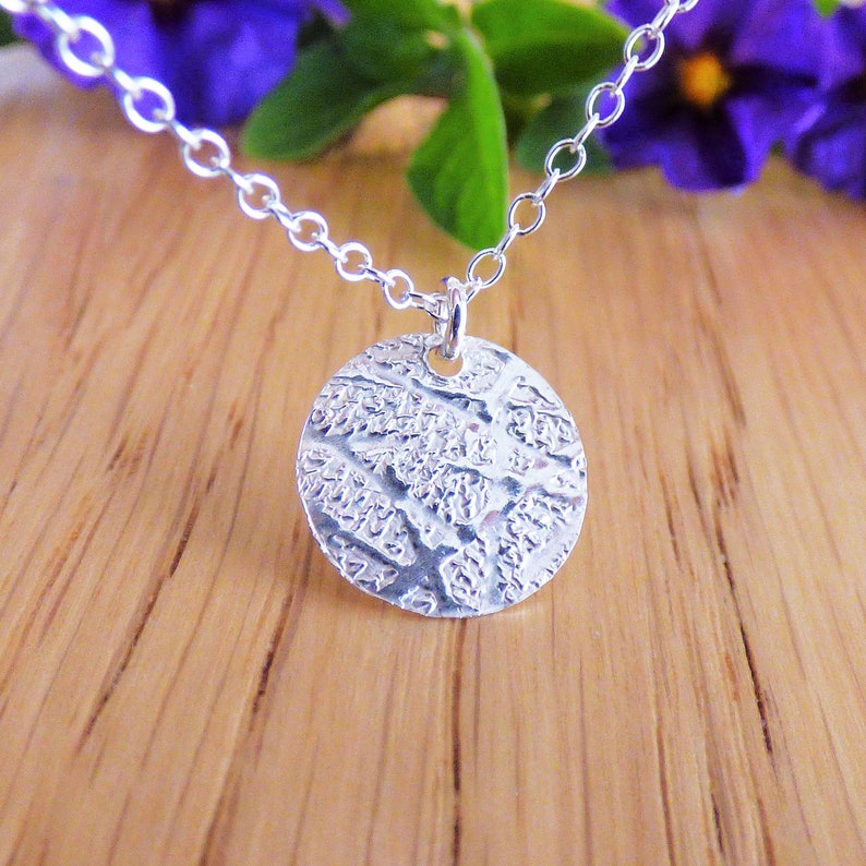 Small Circle Necklace Sterling Silver Disc Necklace for Etsy