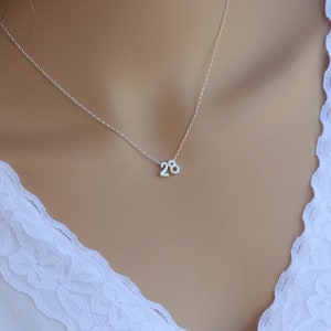 Numbers Necklace • Sterling Silver Day Necklace • Birthday Necklace • Personalized 0 1 2 3 4 5 6 7 8 9