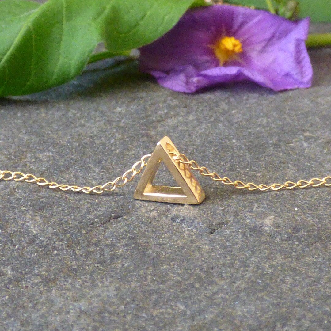 Tiny Triangle Necklace Open Triangle Necklace Delicate Necklace Triangle  Necklace Gift for Her Alinmay 