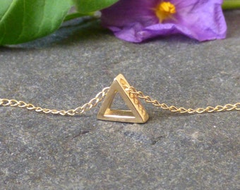 Tiny Triangle Necklace • Open Triangle Necklace • Delicate Necklace • Triangle Necklace • Gift for her • AlinMay