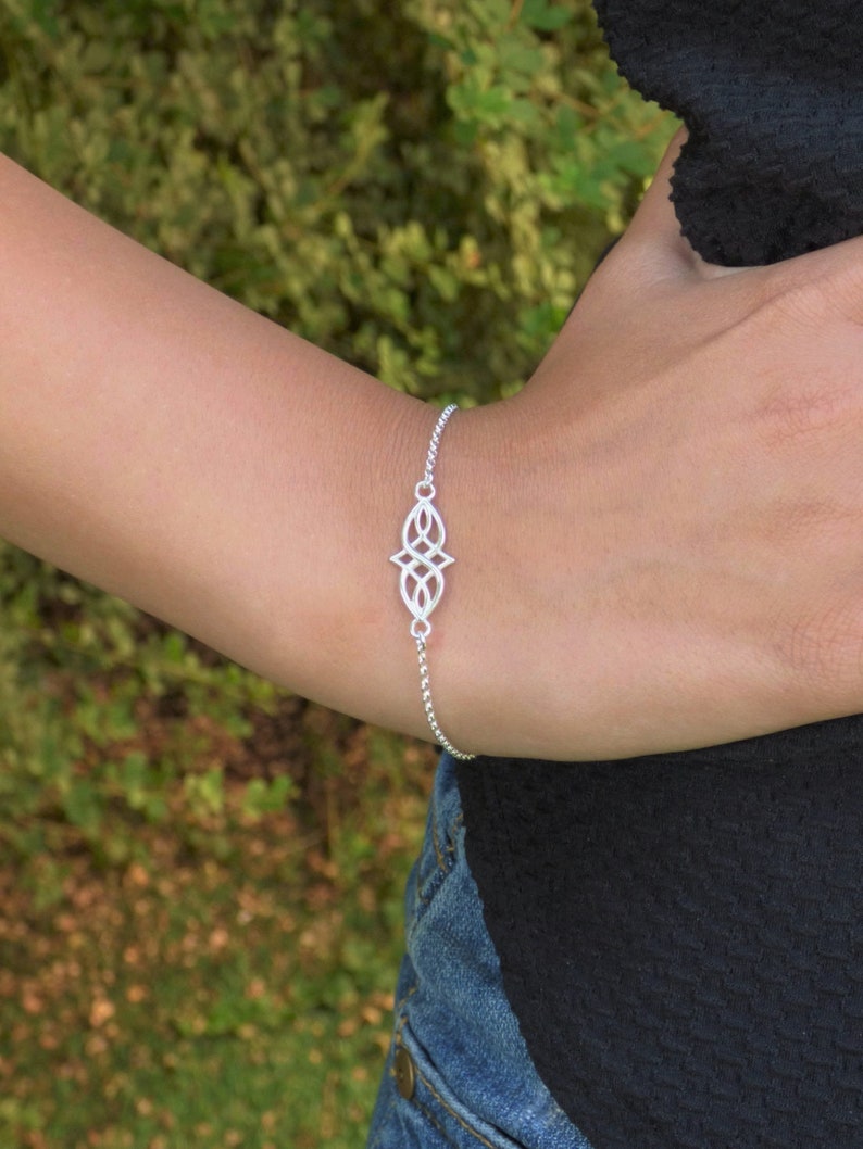 Celtic Bracelet Sterling Silver Infinity Knot Bracelet Friendship Bracelet Gift for her image 3