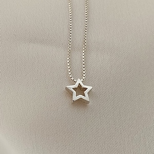 Open Star Necklace - 925 Sterling Silver - Available in Different Chain Styles - Perfect Gift for Her