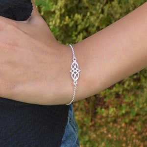 Celtic Bracelet Sterling Silver Infinity Knot Bracelet Friendship Bracelet Gift for her image 6