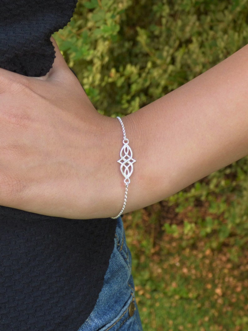 Celtic Bracelet Sterling Silver Infinity Knot Bracelet Friendship Bracelet Gift for her image 6