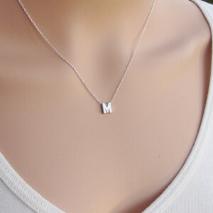 Sterling Silver Initial Necklace Custom, Handmade Letter Pendant, Perfect Personalized Gift for Her image 3