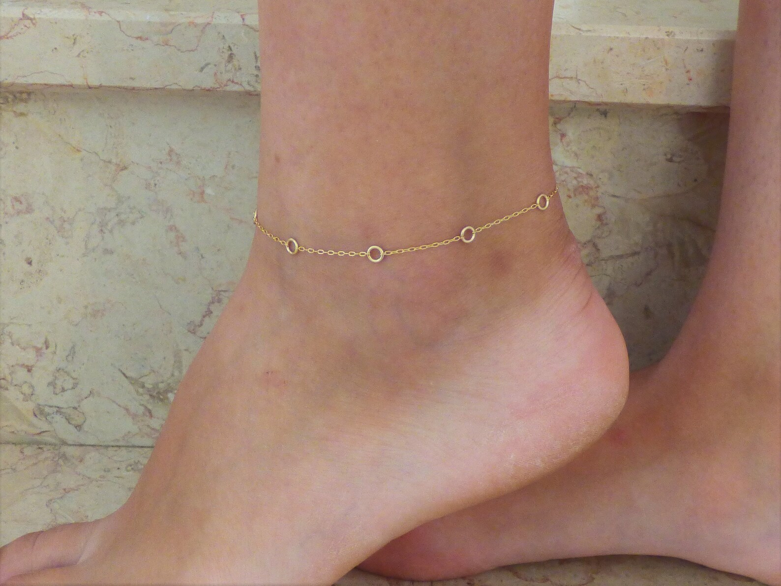 Chain Ankle Bracelet 14K Gold Filled Minimalist Anklet Etsy