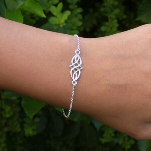 Celtic Bracelet Sterling Silver Infinity Knot Bracelet Friendship Bracelet Gift for her image 1