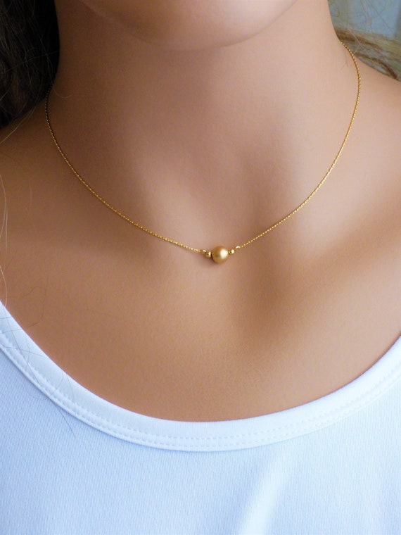 Gold Choker Necklace 14K Gold Filled 