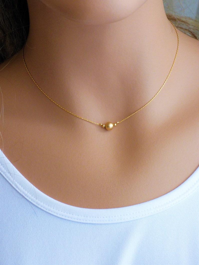Gold Choker Necklace 14K Gold Filled Ball Bead Necklace Etsy