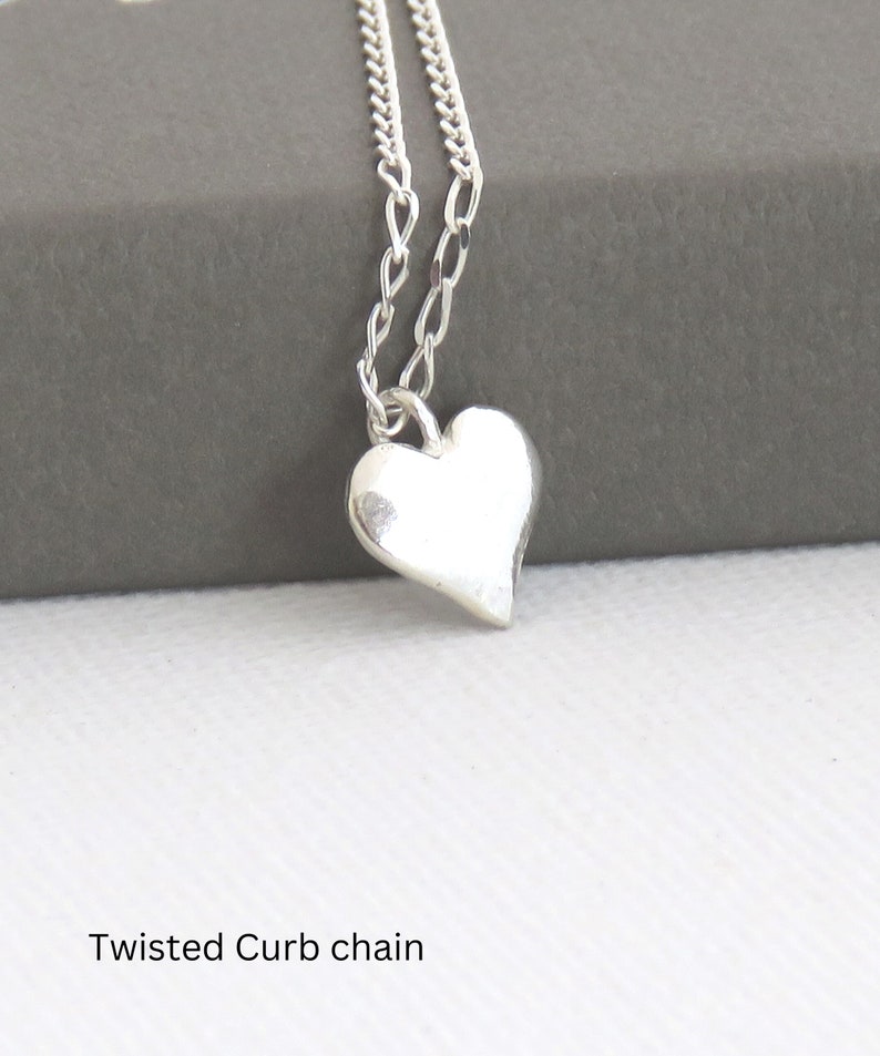 Puffy Heart Necklace Tiny Heart Necklace Simple Necklace Etsy Israel