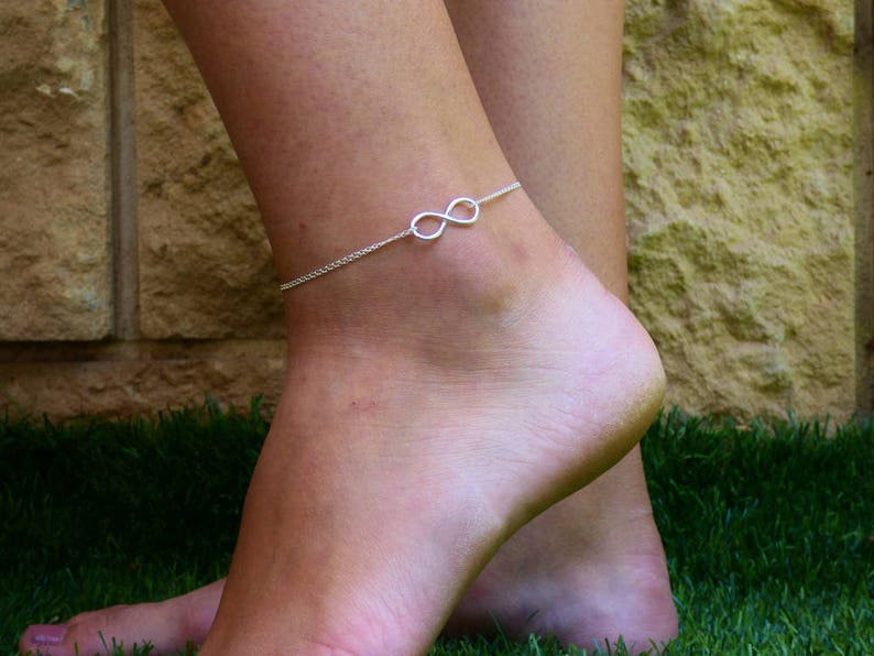 Infinity Ankle Bracelet Sterling Silver Minimalist Jewelry Etsy