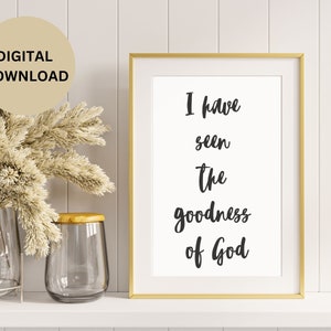 Goodness of God For Gift For Friend Psalms 27:13 Christian Sign Printable Signs Digital Art Instant Download