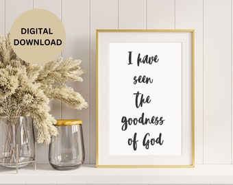Goodness of God For Gift For Friend Psalms 27:13 Christian Sign Printable Signs Digital Art Instant Download