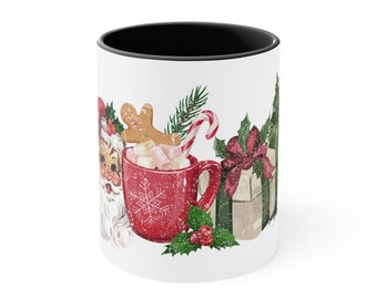 Vintage Santa Christmas Coffee Mug, Holiday Gift