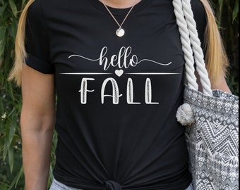 Fall Shirts, Hello Fall Shirt, Thanksgiving Tee, Cute Fall Shirts, Fall Graphic Tees, Women's Fall Tee, Fall Tees, Cute Fall Tees Autumn Tee