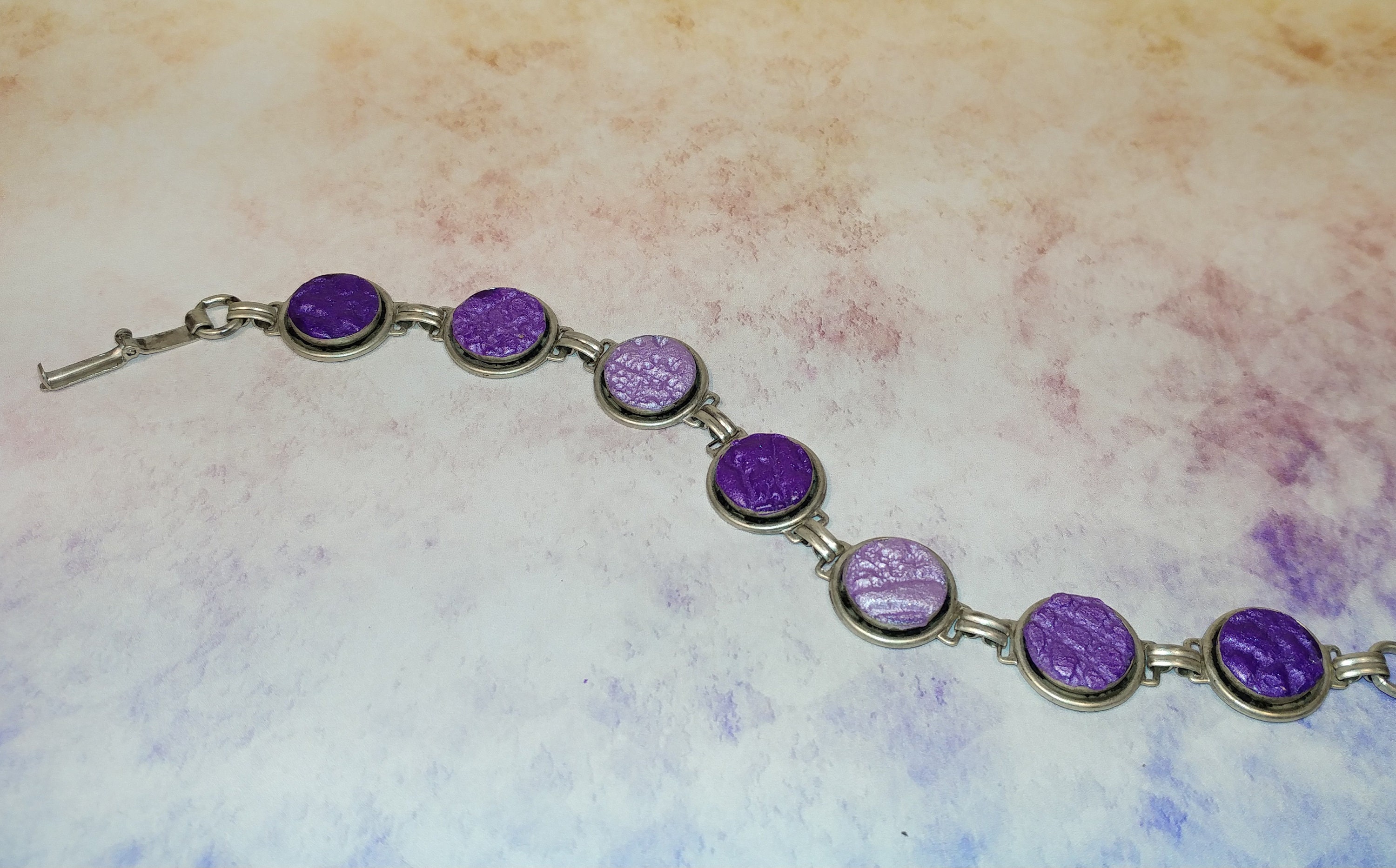 Shades of Purple Polymer Clay Bracelet Etsy