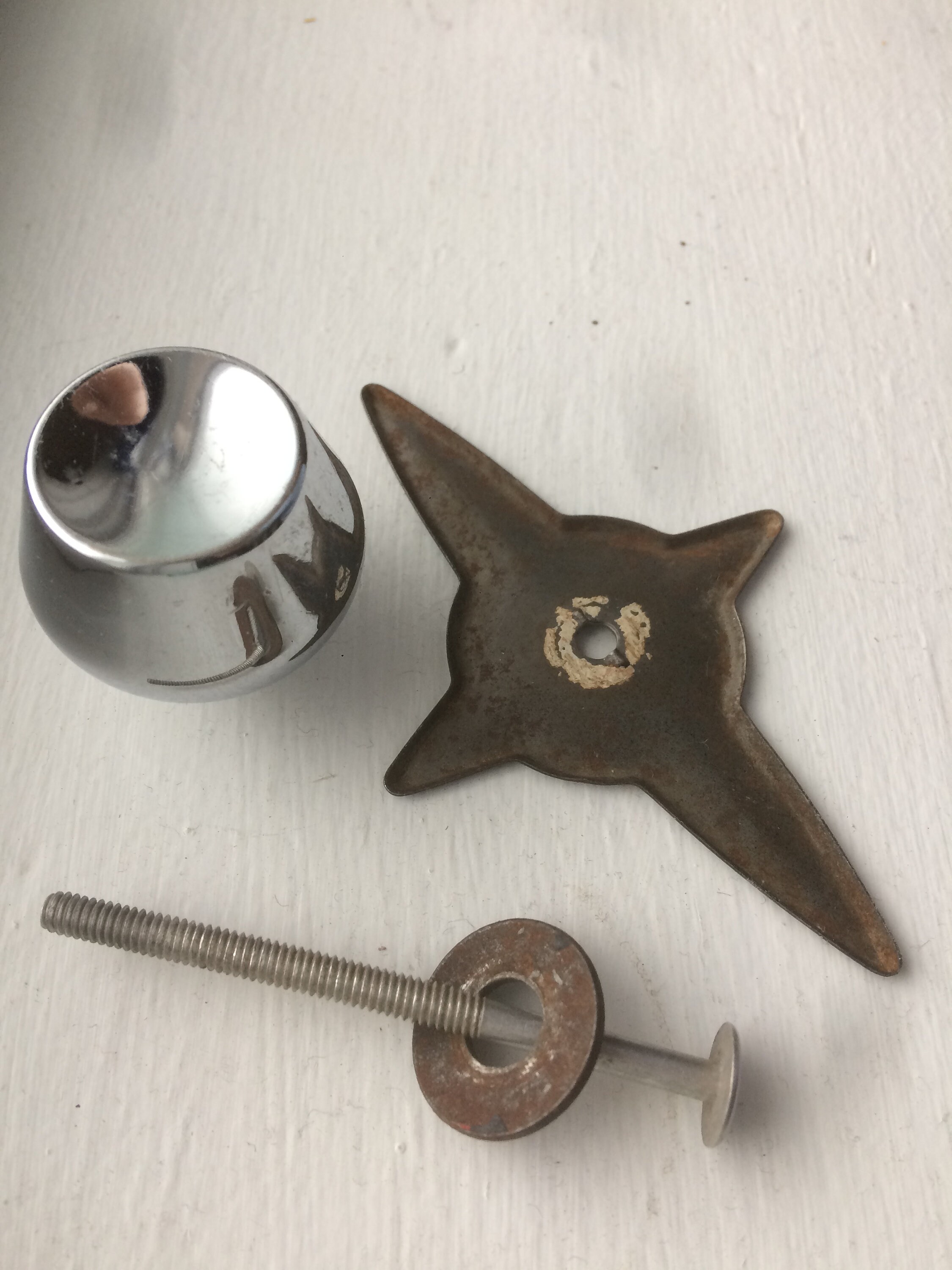 MCM Atomic Starburst Knob and Backplate One Vintage Chrome Etsy