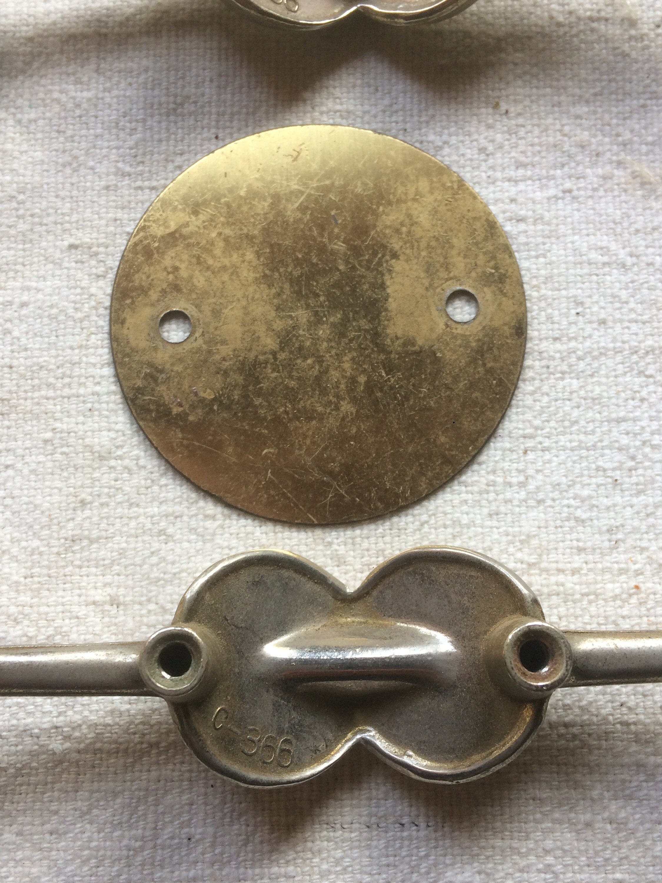 MCM Retro Pulls and Backplates, Drawer Handles, Mid Century Salvage