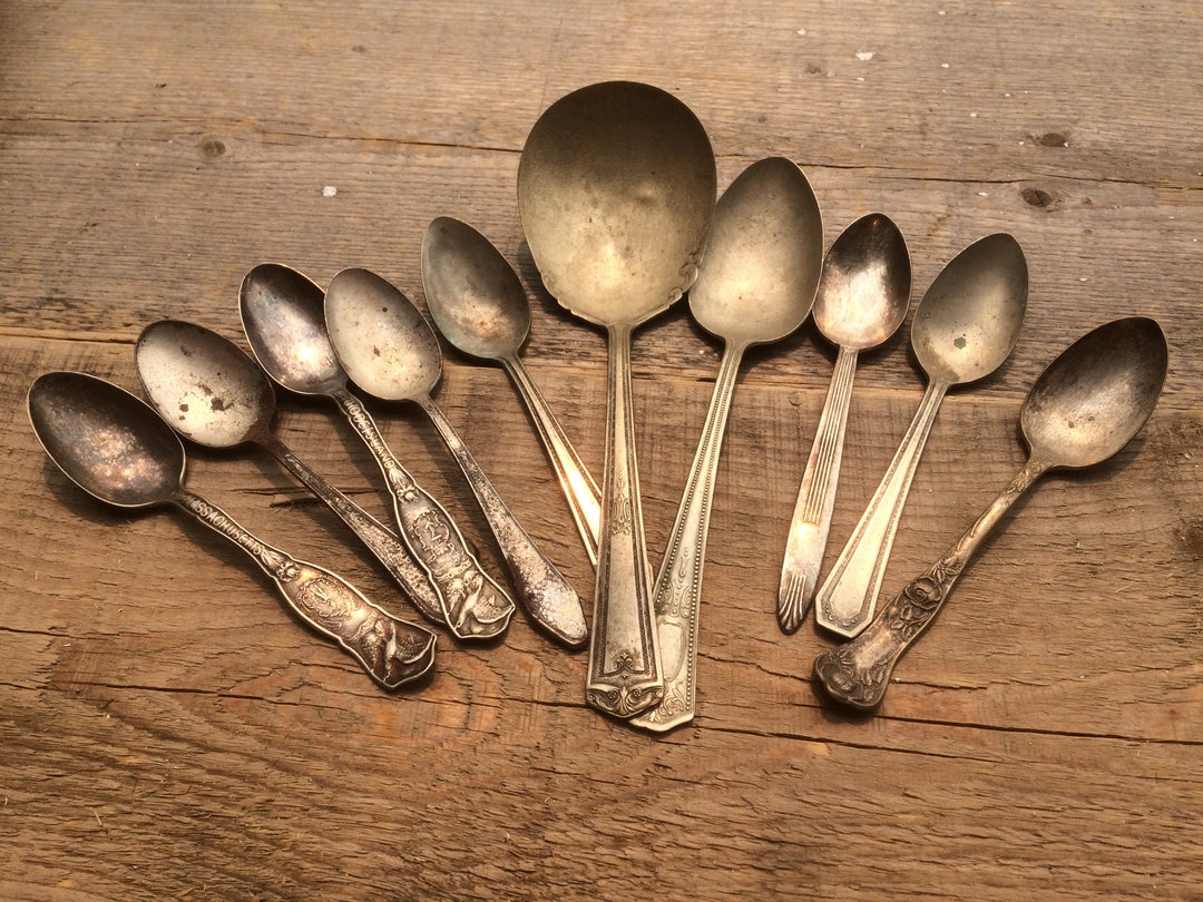 10 Rusty Spoons Repurpose Flatware Knife Crafts Art Etsy