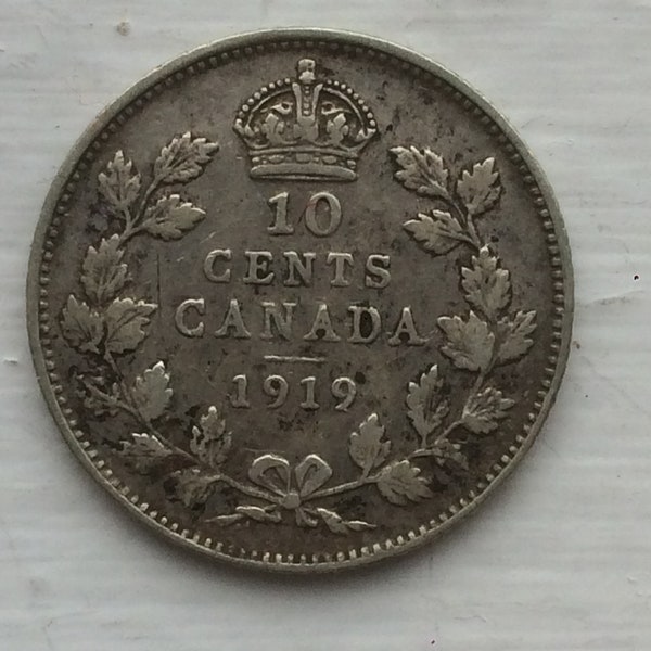 Canada 10 Cents Silver , King Edward VII 1903 H, 1908, 1910 and King Georges V, 1914, 1919, Canadian Sterling Silver