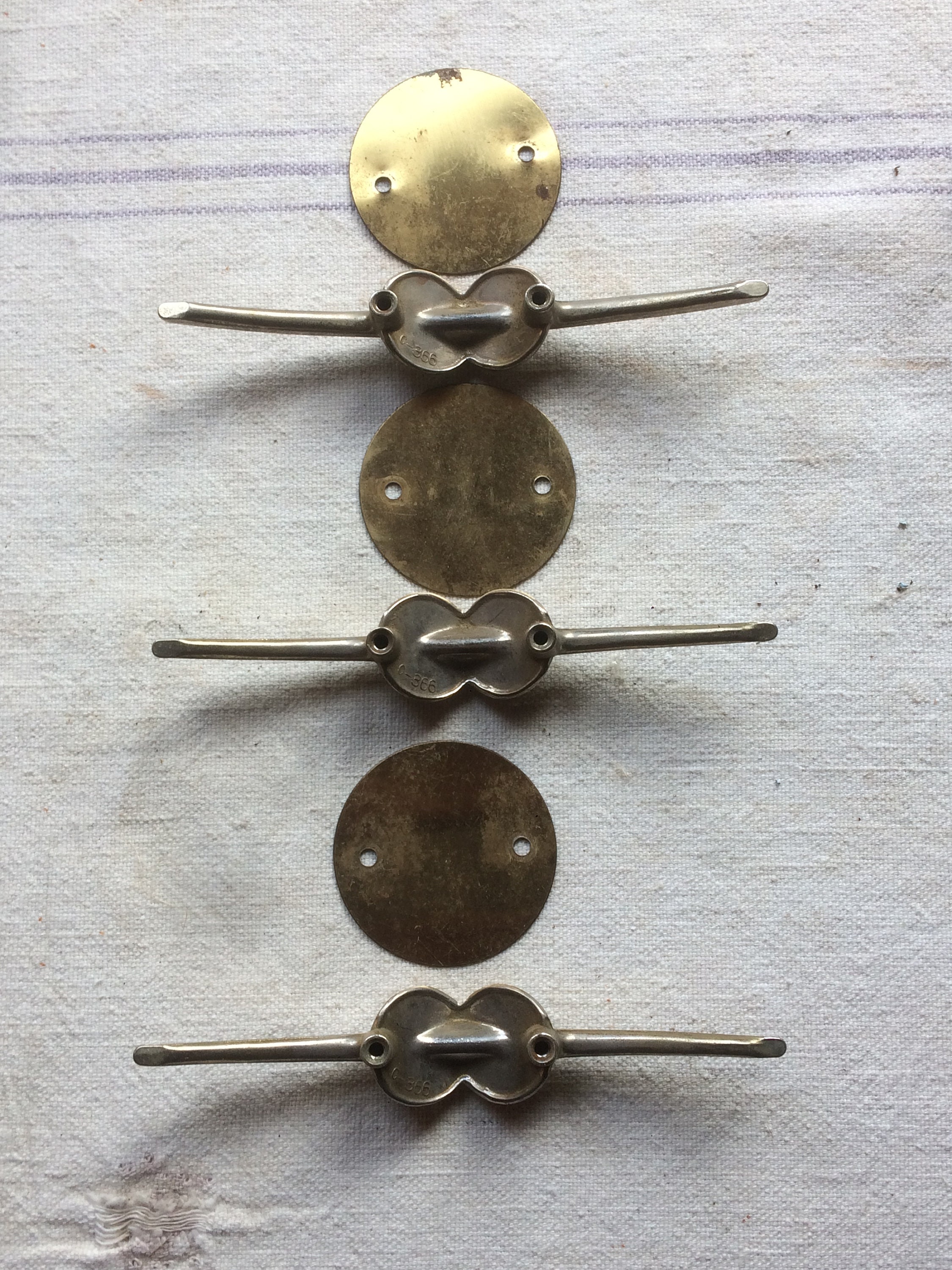 MCM Retro Pulls and Backplates, Drawer Handles, Mid Century Salvage