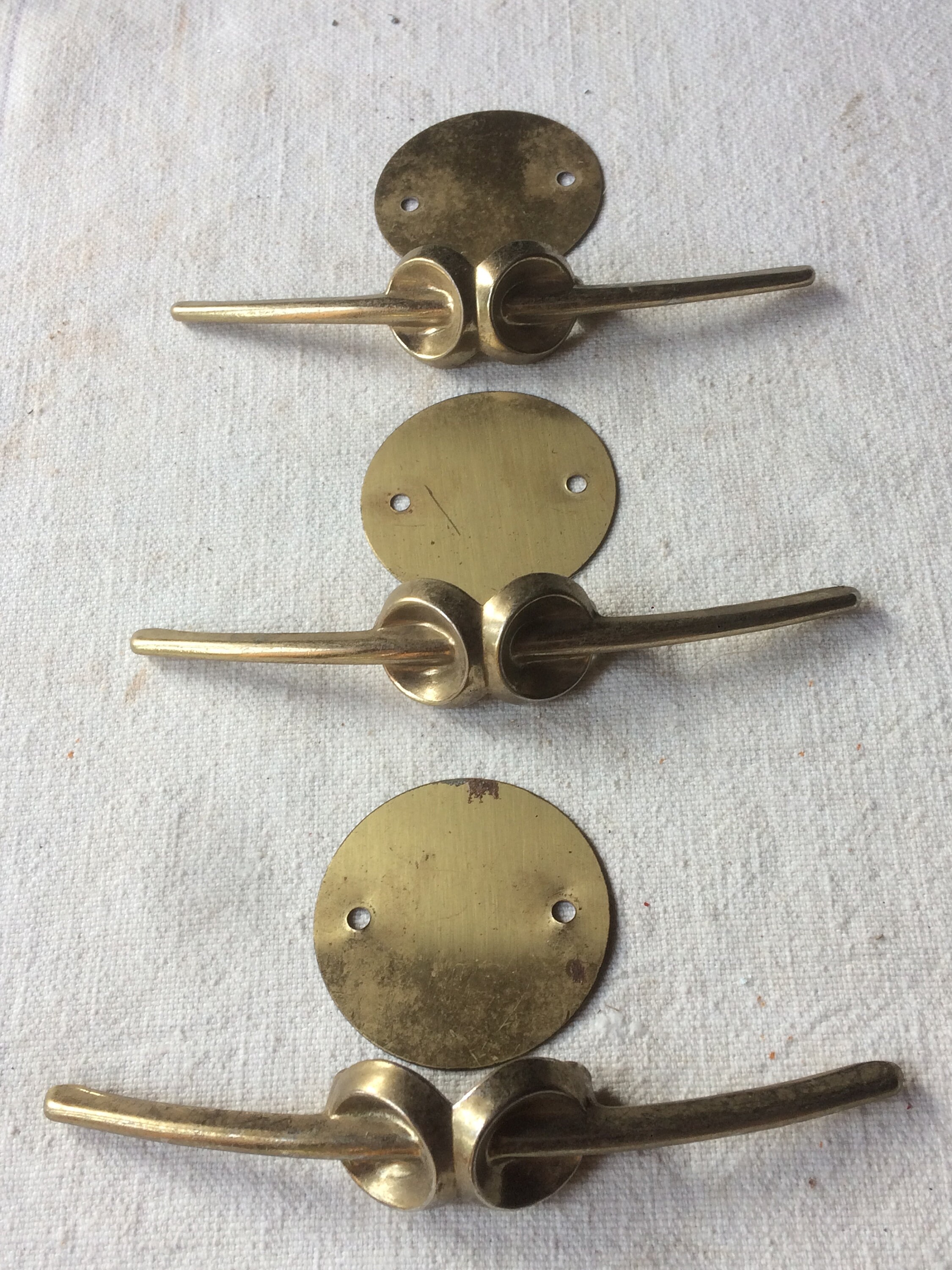 MCM Retro Pulls and Backplates, Drawer Handles, Mid Century Salvage