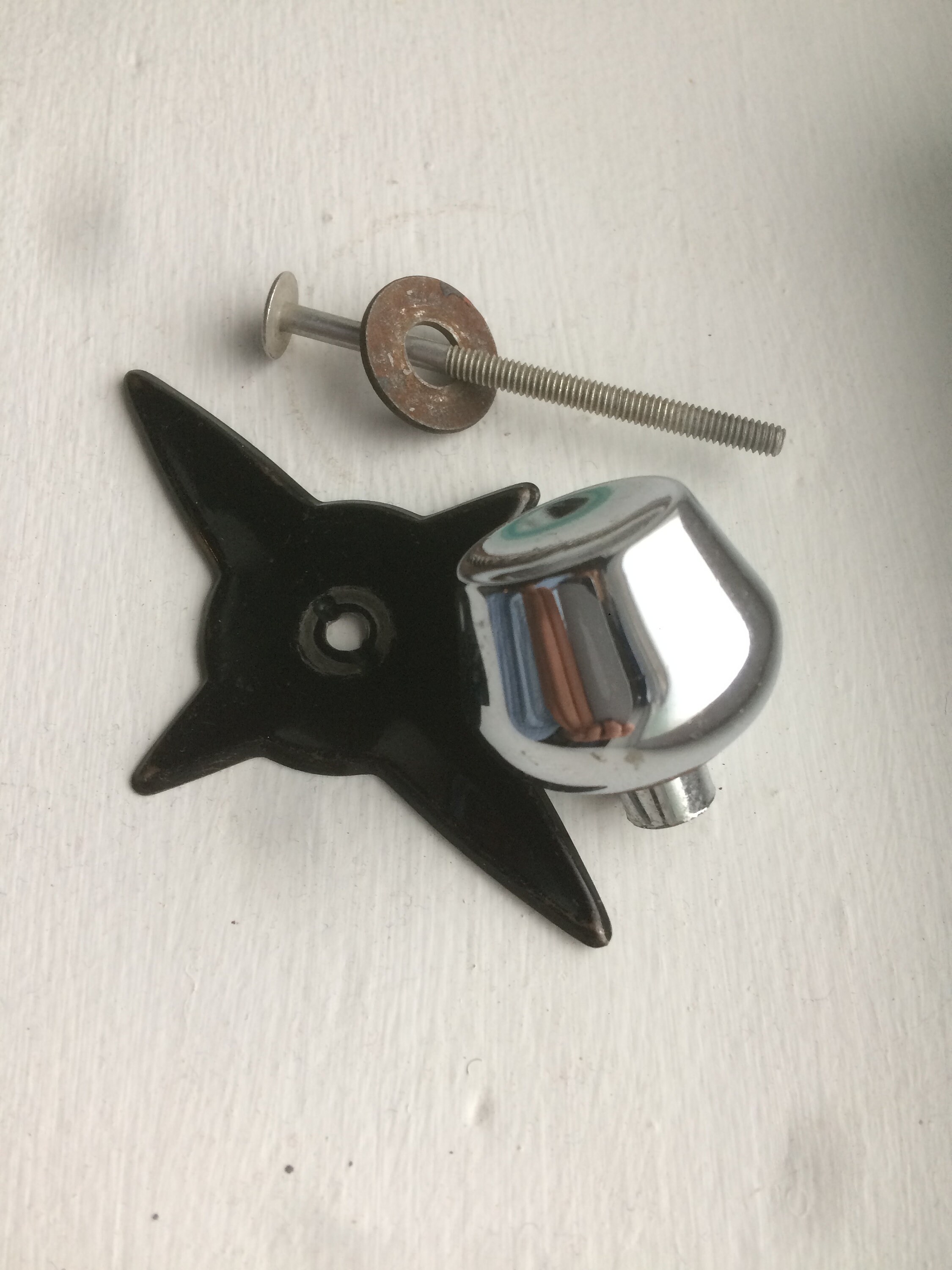 MCM Atomic Starburst Knob and Backplate One Vintage Chrome Etsy