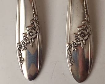Set of 2 vintage silverplate Queen Bess serving spoons