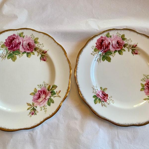 Set of 2 vintage Royal Albert American Beauty pattern salad plates