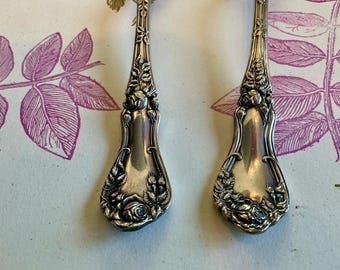 Choice of 1 vintage silverplate rose pattern chipped beef serving fork