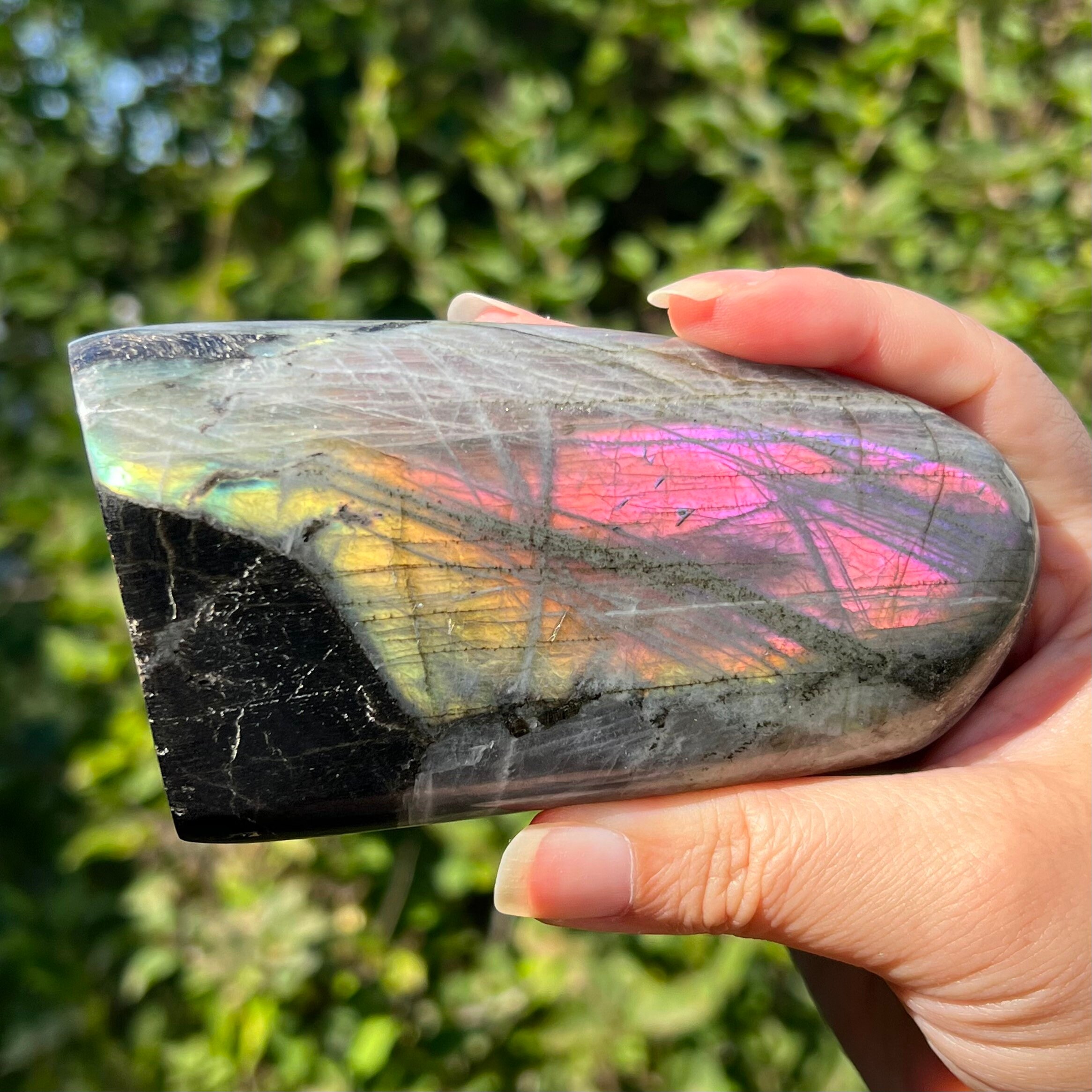 Labradorite Free Form / Vibrant Pink Purple Orange Flash - Etsy