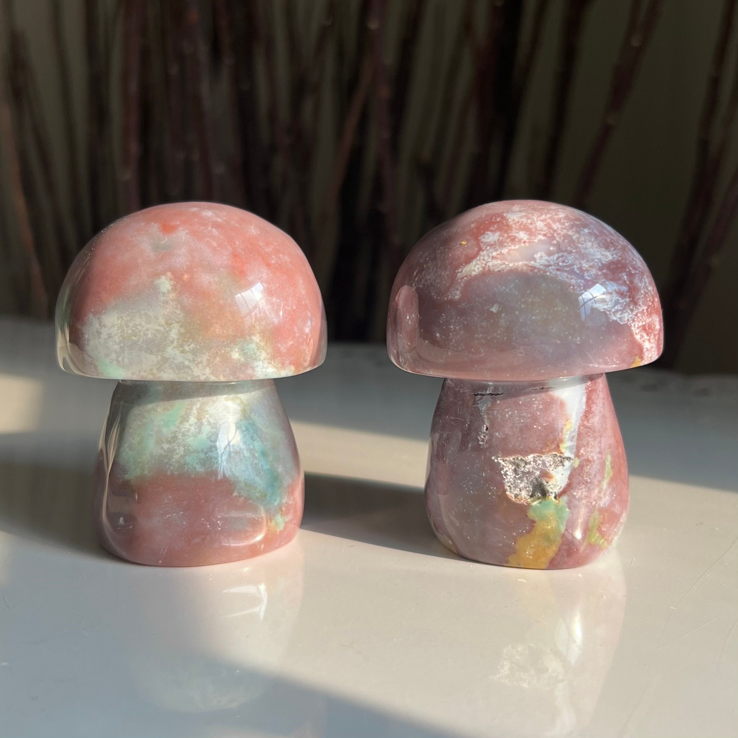 Natural Crystal Mushroom Chakra Keychain Rainbow 7 Chakras - Temu