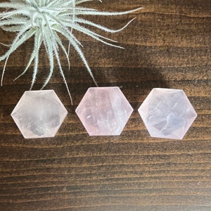 You Choose / Rose Quartz Hexagram / Jelly Rose Quartz Hexagon / Crystal Carving / Star of David