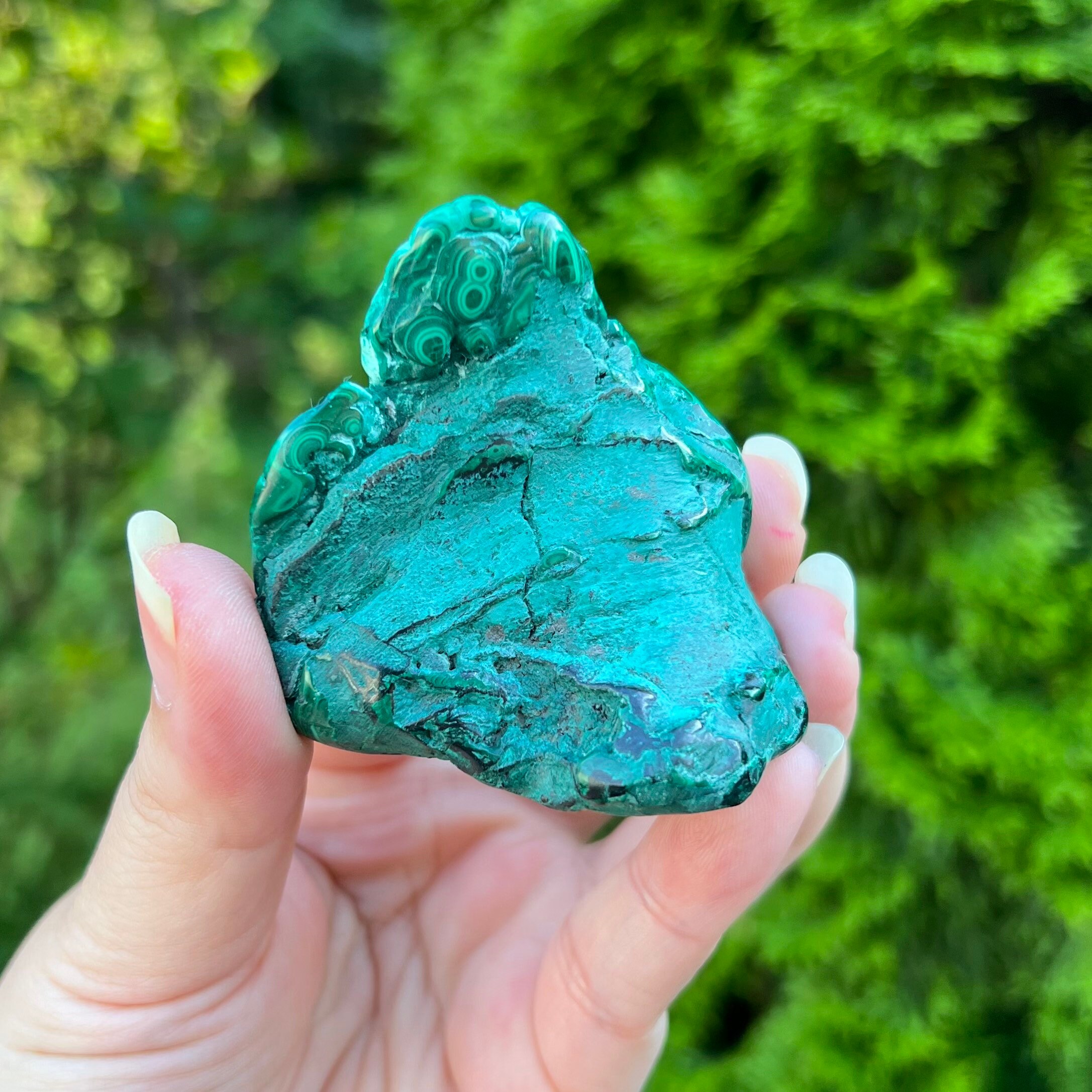 マラカイト/クリソコラ混合石　ハーフカット マラカイト クリソコラ 半研磨 / 標本 / 南アフリカ - Etsy 日本