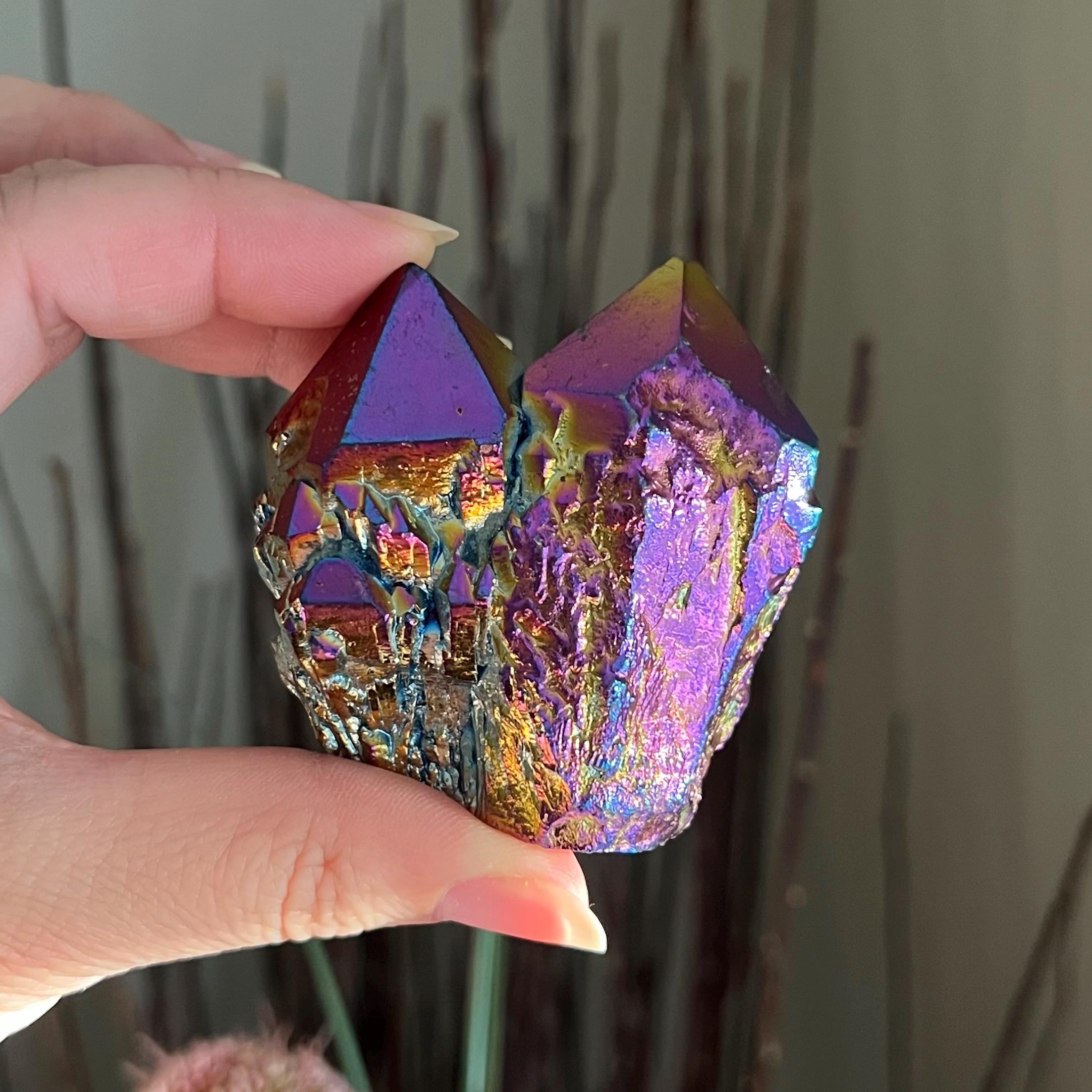 チタンオーラクォーツクラスター - Etsy 日本