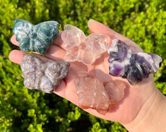 You Choose / Crystal Butterfly / Crystal Carving / Moss Agate / Quartz / Dream Amethyst / OJ / Fire Quartz