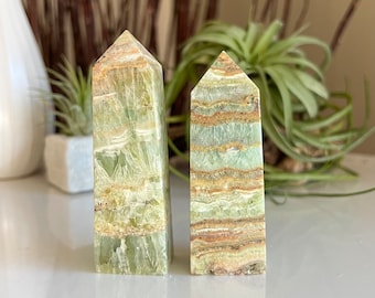You Choose / Pistachio Calcite Obelisk Tower / Green Calcite