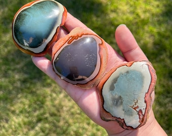 ポリクローム ジャスパー クリスタル エッグ - 天然クリスタル - 2 3/8