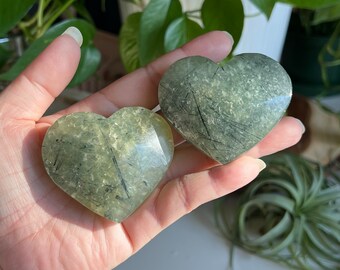 You Choose / Prehnite & Epidote Palm Stone Heart