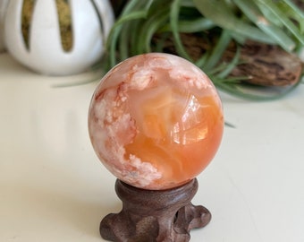 Carnelian Flower Agate Sphere 45mm