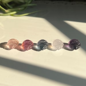 You Choose / Rainbow Fluorite Mini Turtle Carving / Miniature Crystal Carving