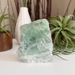 Fluorite Semi-Polished Free Form  / Green Fluorite Cut Base Free Form