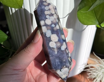 Blue Flower Agate DT Wand / Double Terminated / Madagascar