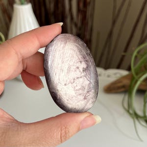 Gem Lepidolite Palm Stone / Purple Mica